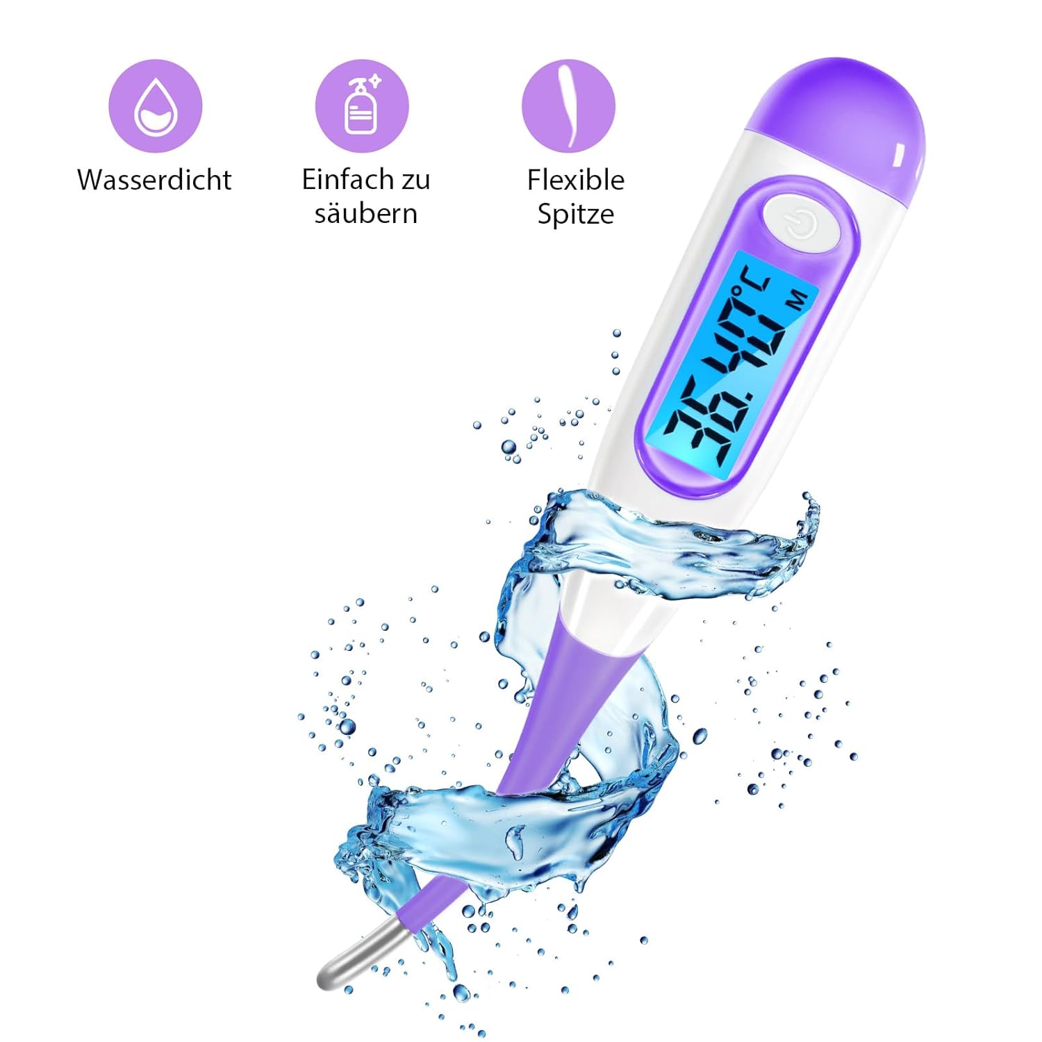 Easy@Home Basalthermometer Fruchtbarkeitsthermometer Ovulationstest zur Zykluskontrolle und Eisprung