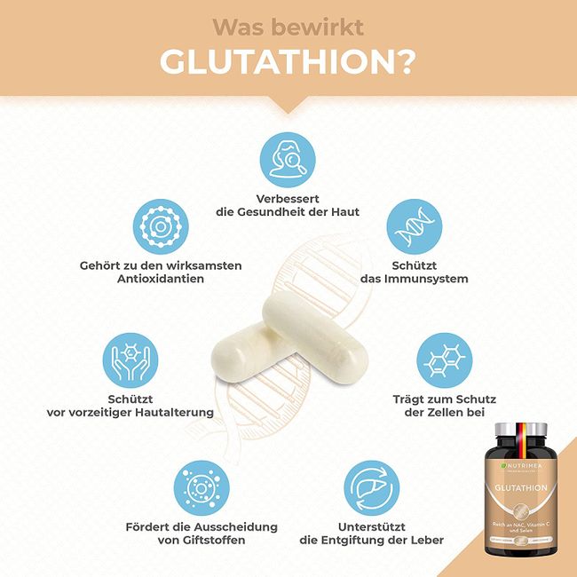 Nutrimea L-GLUTATHION reduziert zu 98% | mit Vorläufern + Vitamin C