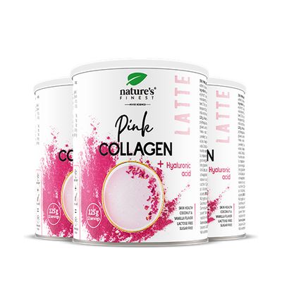 Nature's Finest I PINK LATTE Kollagen mit Hyaluronsäure und Ashwagandha