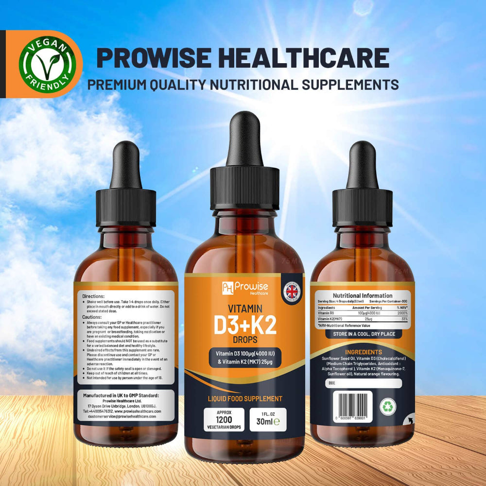 Prowise Healthcare | Vitamin D3 4000 IE + K2 MK7 25 µg Tropfen - 30ml