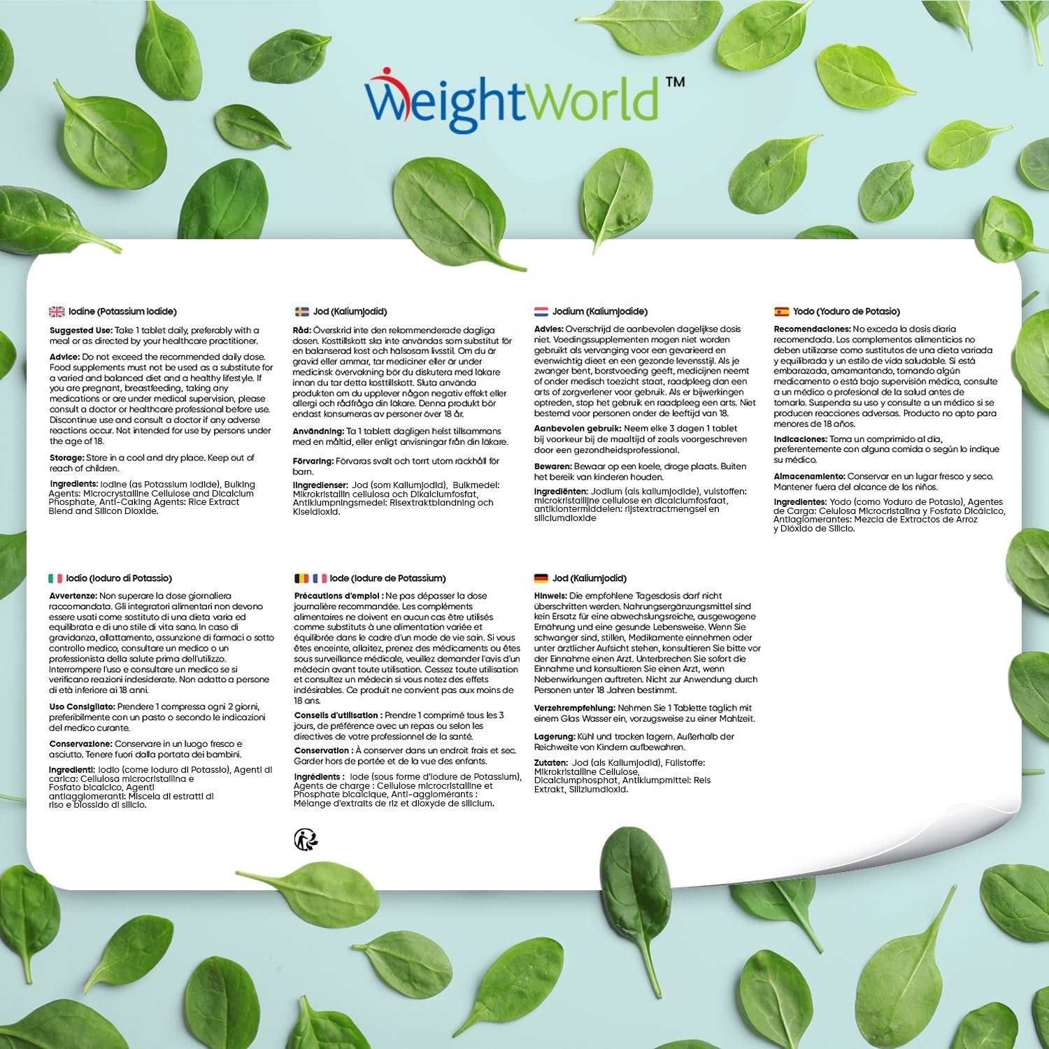 WeightWorld | Jod 400µg & Kaliumjodid – 365 vegane Tabletten