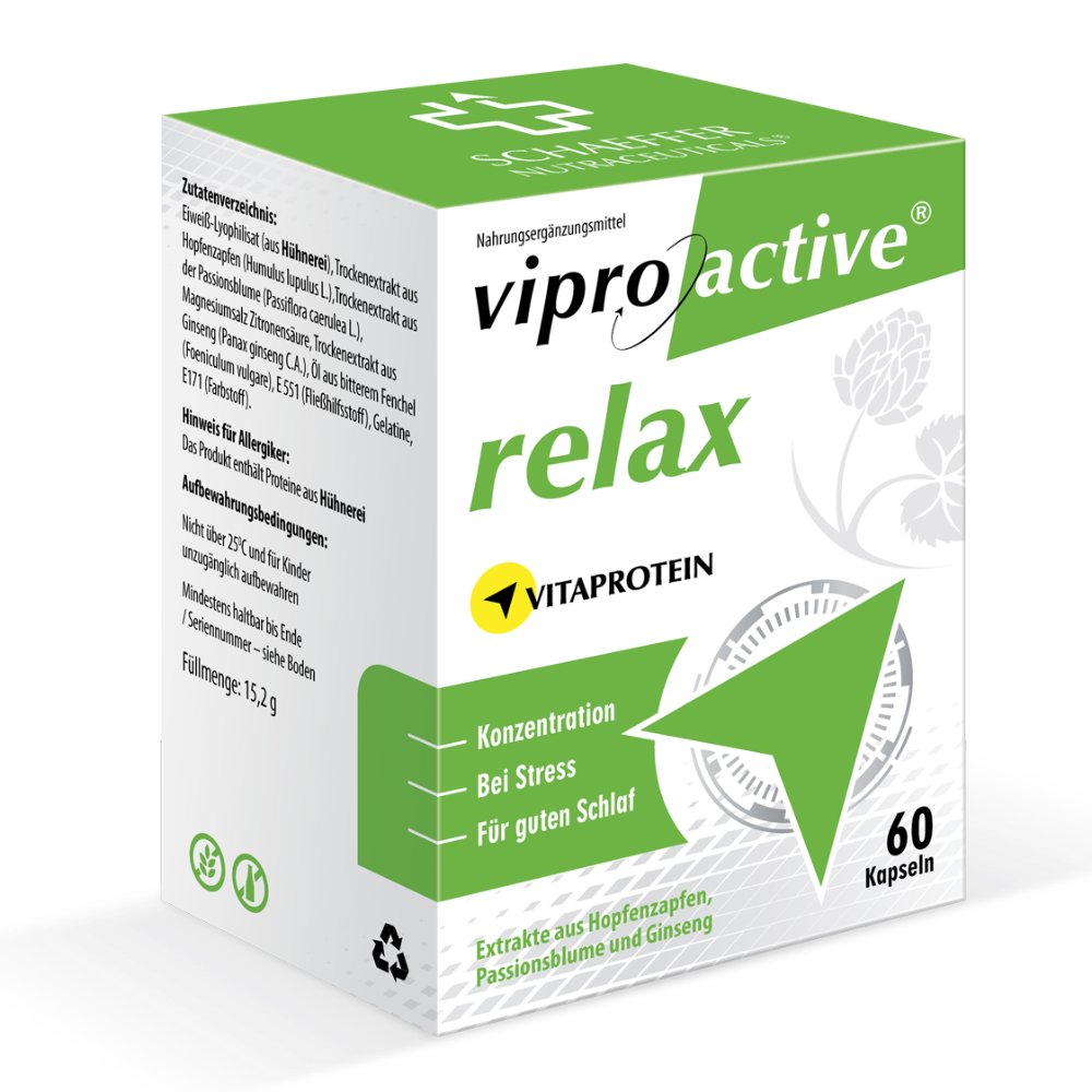 Viproactive | Relax – Entspannung, Stressabbau & erholsamer Schlaf - 60 Kapseln