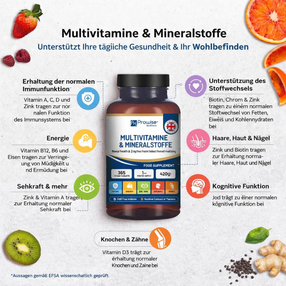 Prowise Healthcare | A-Z Multivitamine & Mineralien - 365 Vegane Tabletten