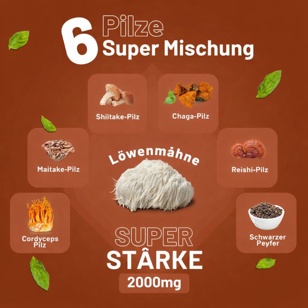 Prowise Healthcare | Advanced Mushroom Complex mit 6 Pilze - 120 vegane Tabletten