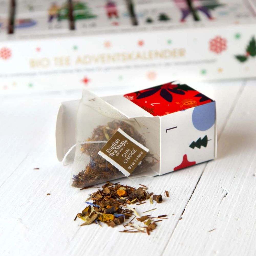 English Tea Shop | Adventskalender "White Ornaments" - Weiß - 25 BIO Teepyramiden