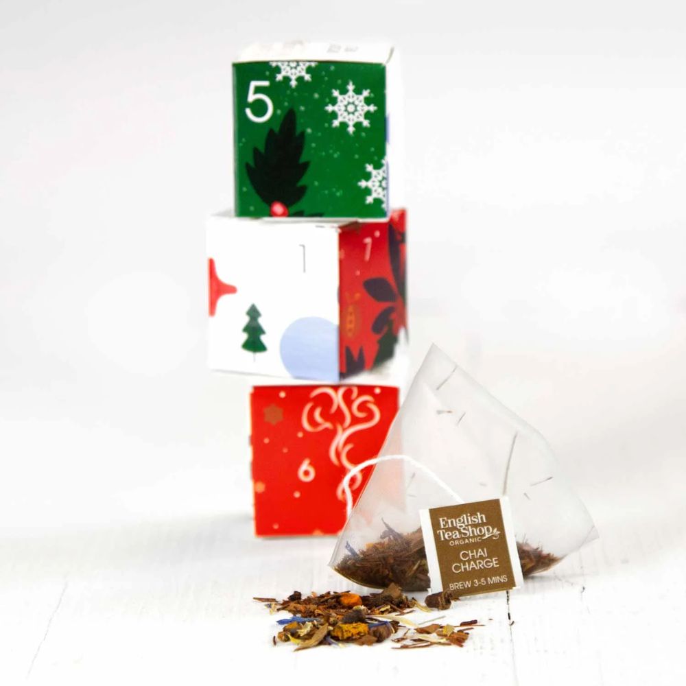English Tea Shop | Adventskalender "White Ornaments" - Weiß - 25 BIO Teepyramiden