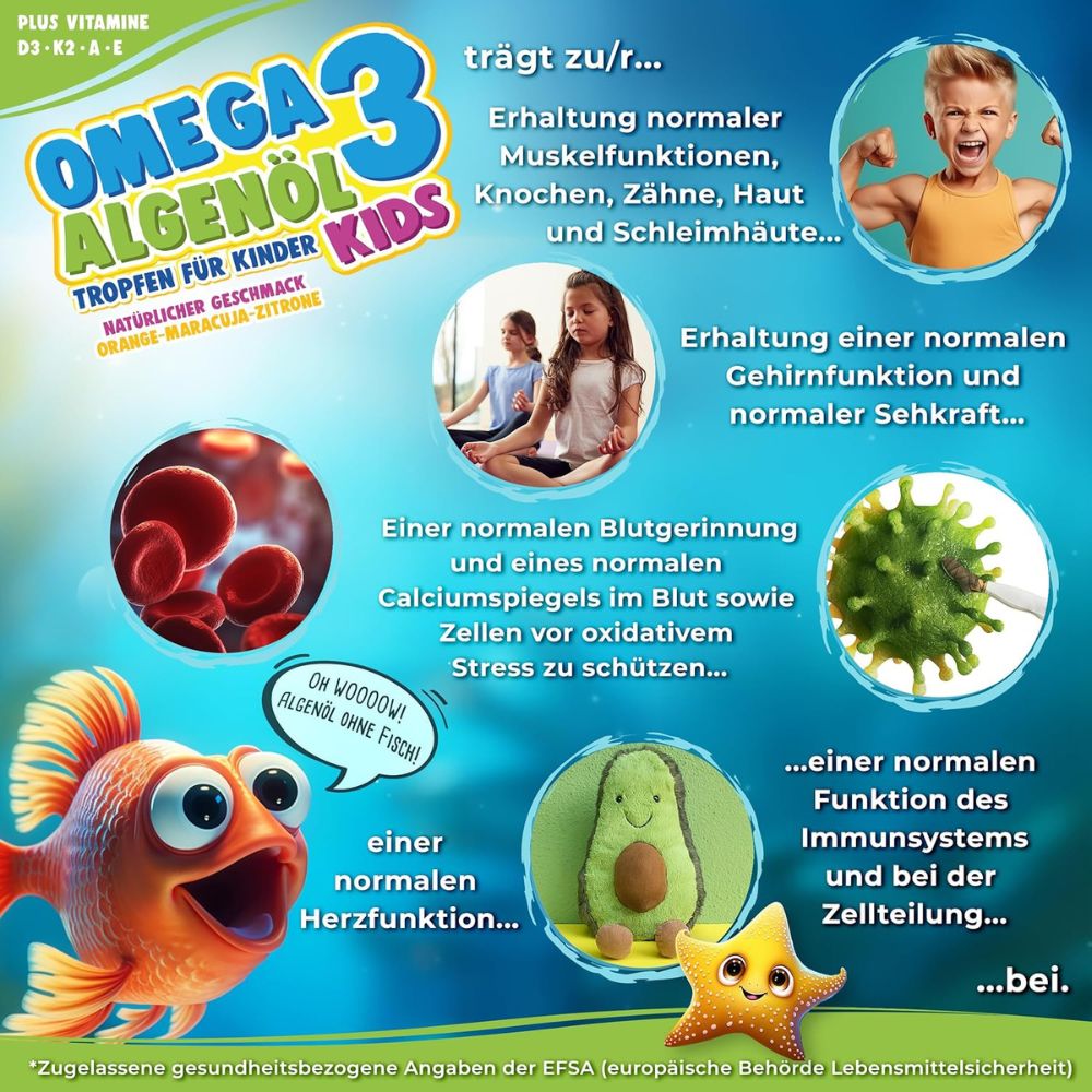 NatureCraft | Vegan Algenöl Omega 3 Tropfen KIDS - 20 ml