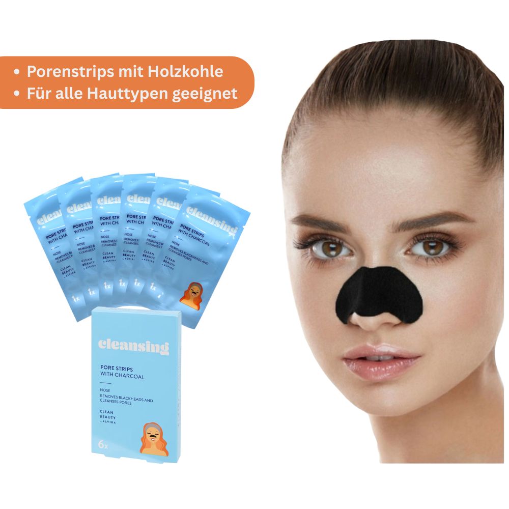 Alvira Clean Beauty | Nasenstrips mit Holzkohle - 6 Stück