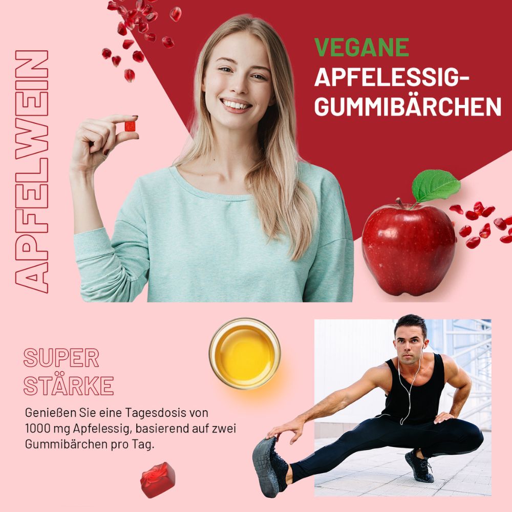 Prowise Healthcare | Vegane Apfelessig-Gummibärchen 1000 mg – 60 Gummies