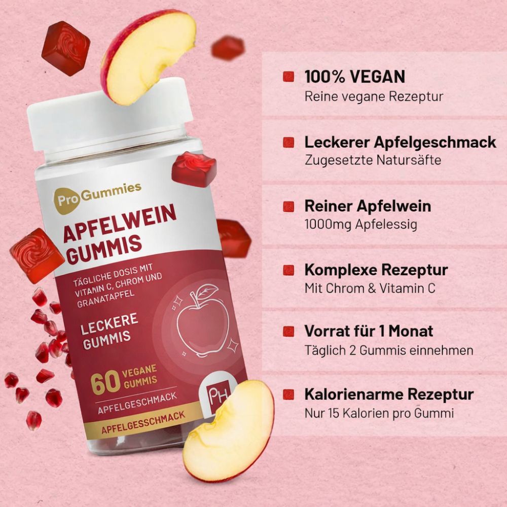 Prowise Healthcare | Vegane Apfelessig-Gummibärchen 1000 mg – 60 Gummies