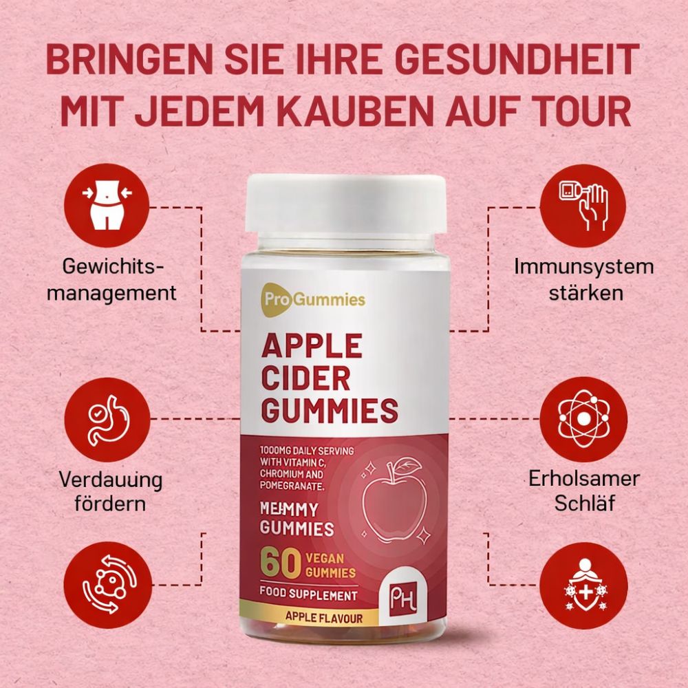 Prowise Healthcare | Vegane Apfelessig-Gummibärchen 1000 mg – 60 Gummies