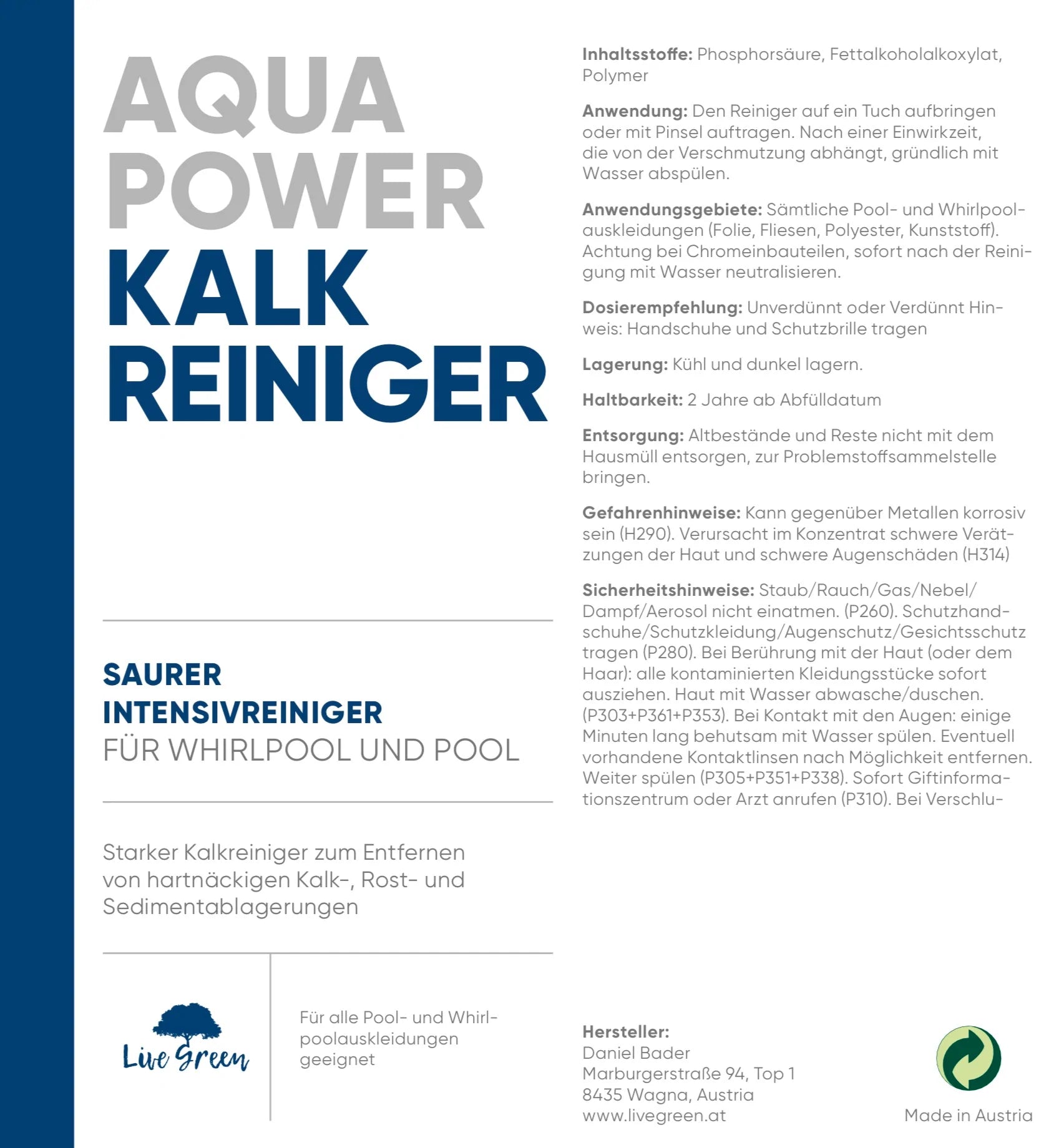 AQUA POWER I KALKREINIGER I 250ml