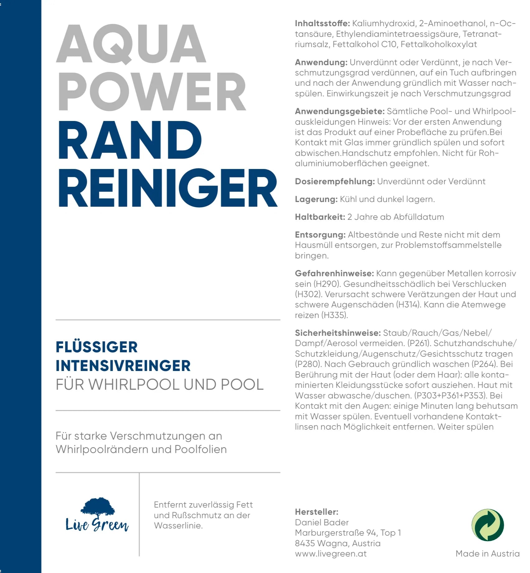 AQUA POWER I RANDREINIGER I 250ml