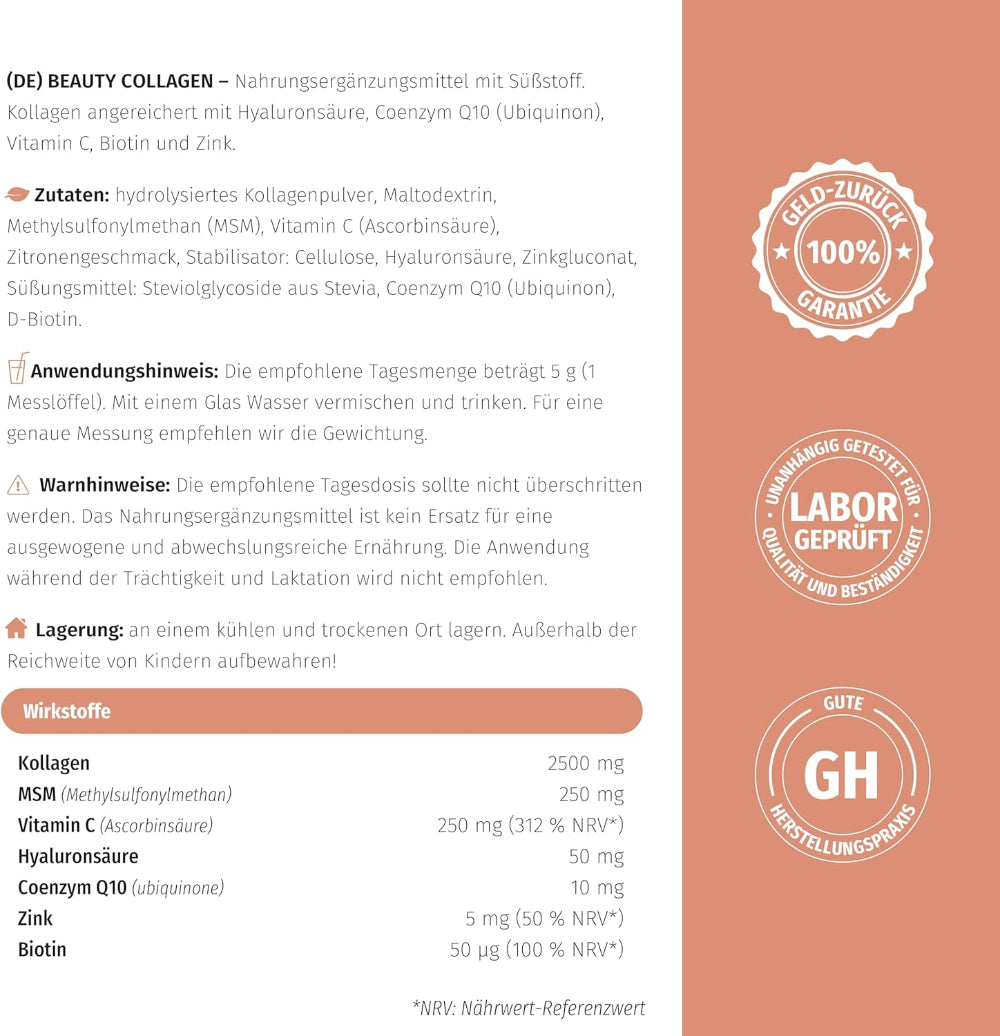 Nature's Finest | Beauty Collagen mit Hyaluronsäure und Coenzym Q10