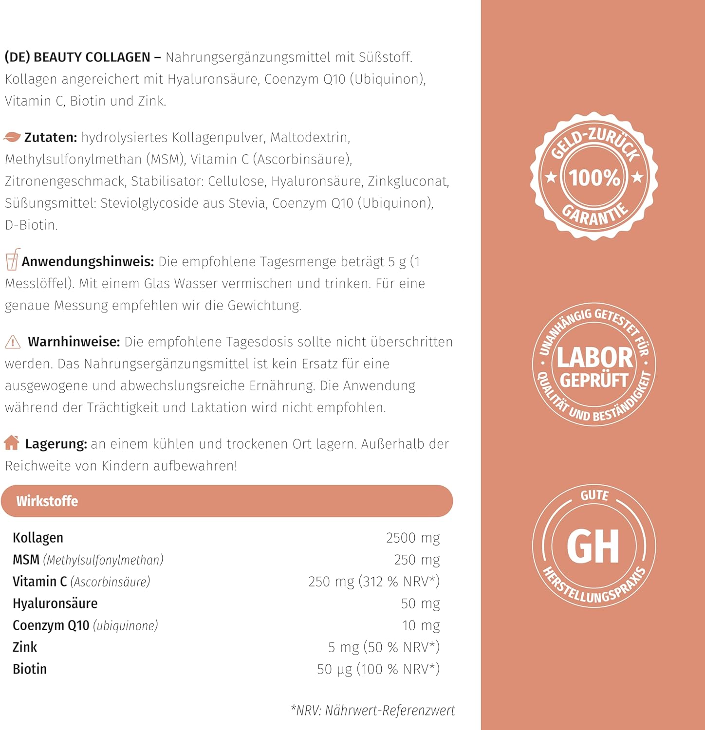 Nature's Finest | Beauty Collagen mit Hyaluronsäure und Coenzym Q10
