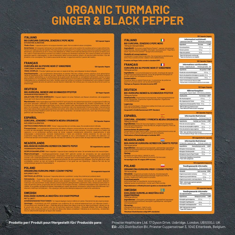 Prowise Healthcare | Bio-Kurkuma-Curcumin 720 mg - 120 Kapseln