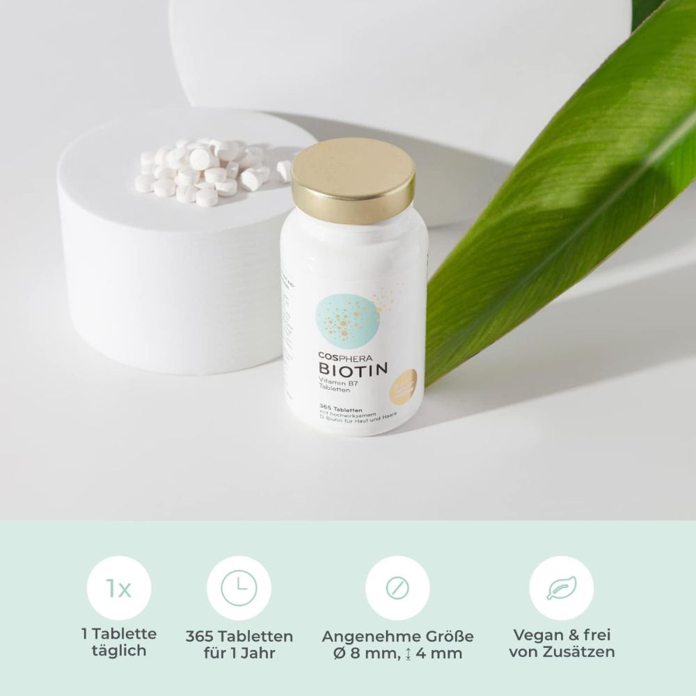 Cosphera | Biotin Tabletten für Haut und Haare - 365 Stück