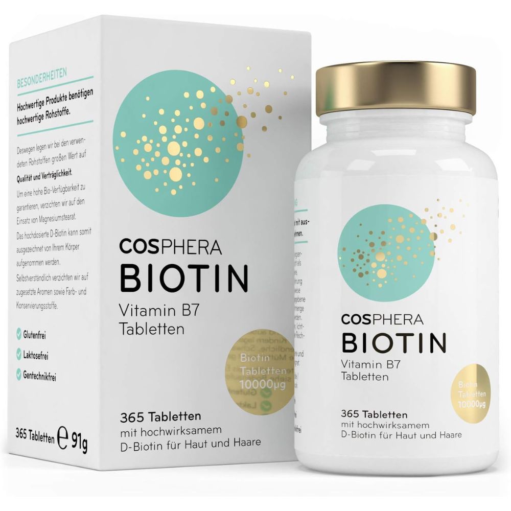 Cosphera | Biotin Tabletten für Haut und Haare - 365 Stück