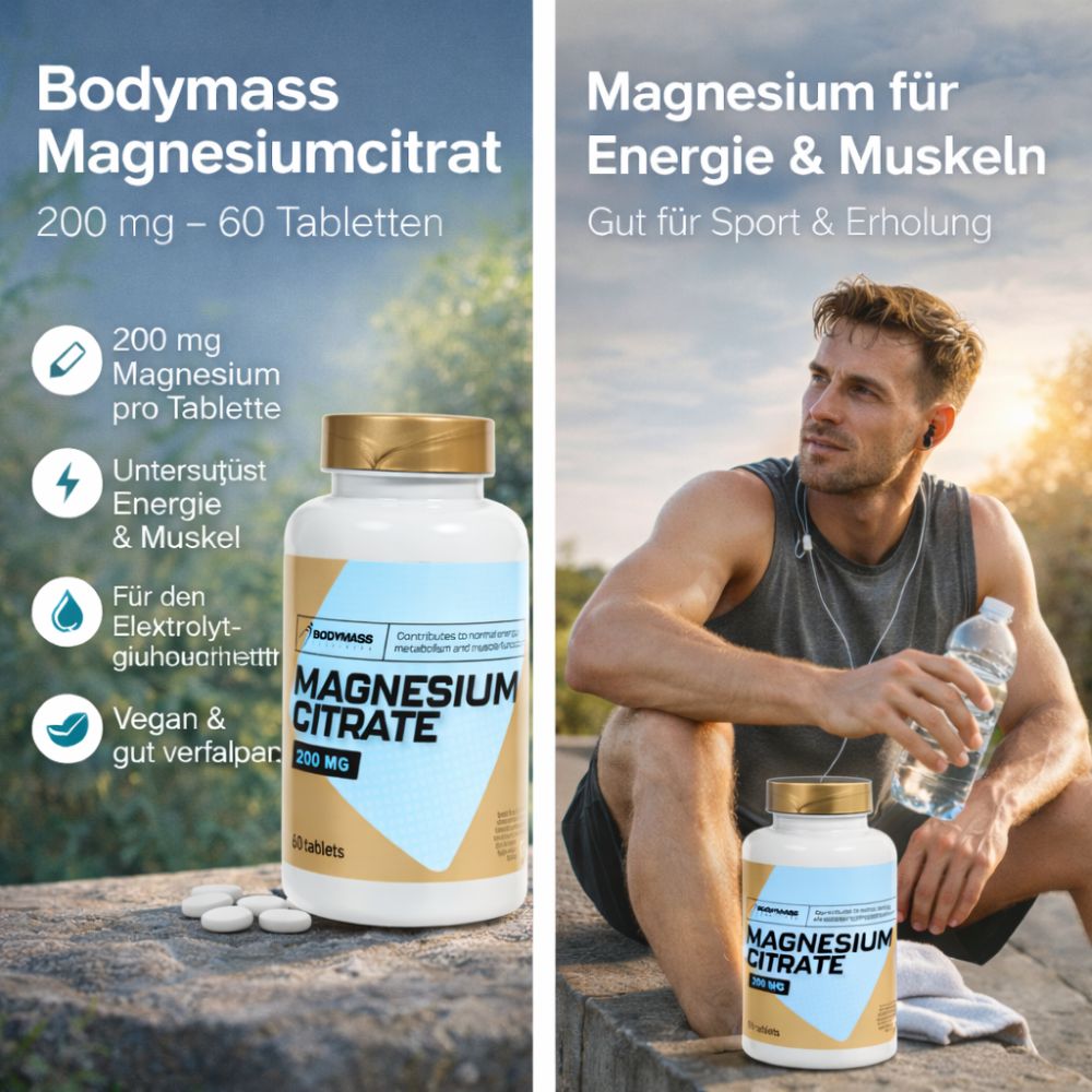 Bodymass | Magnesiumcitrat 200 mg - 60 Tabletten