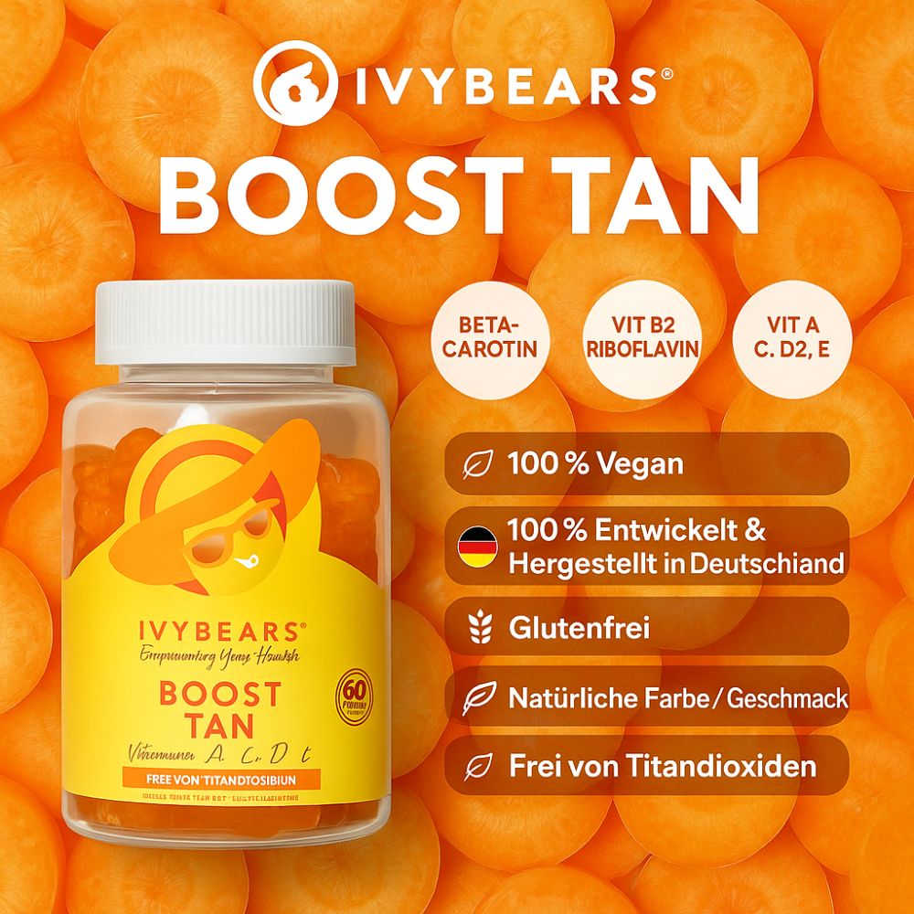 IvyBears | Boost Tan - Gummibärchen für eine natürliche Sommerbräune