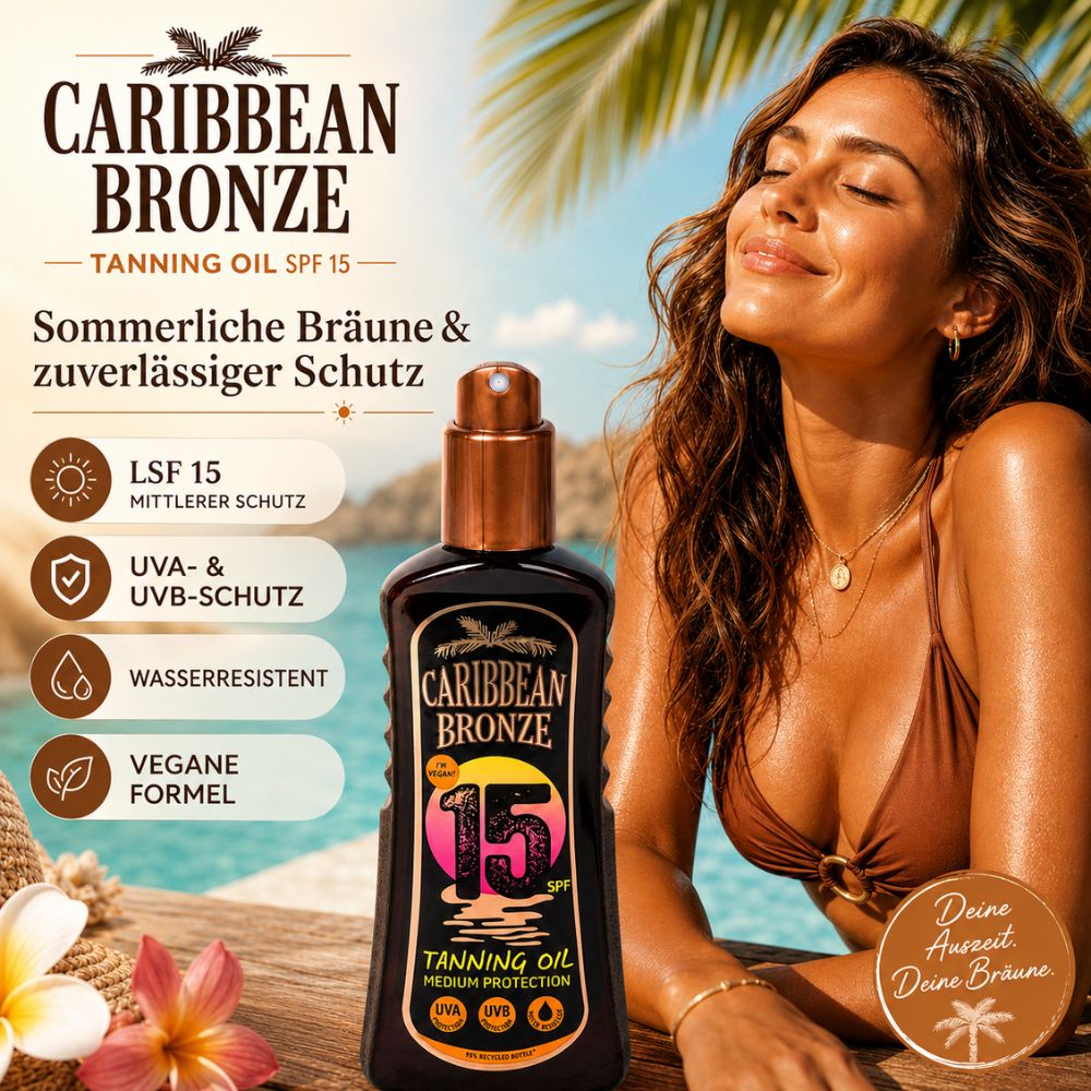 Caribbean Bronze | Bräunungsöl Spray LSF 15 Medium Protection - 200 ml