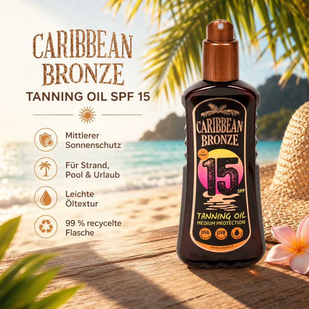 Caribbean Bronze | Bräunungsöl Spray LSF 15 Medium Protection - 200 ml