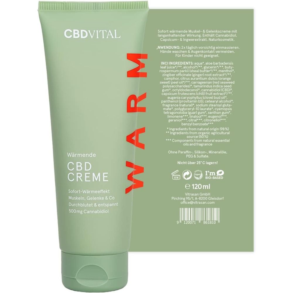 CBD VITAL | Wärmende CBD Creme - WARM - 120 ml