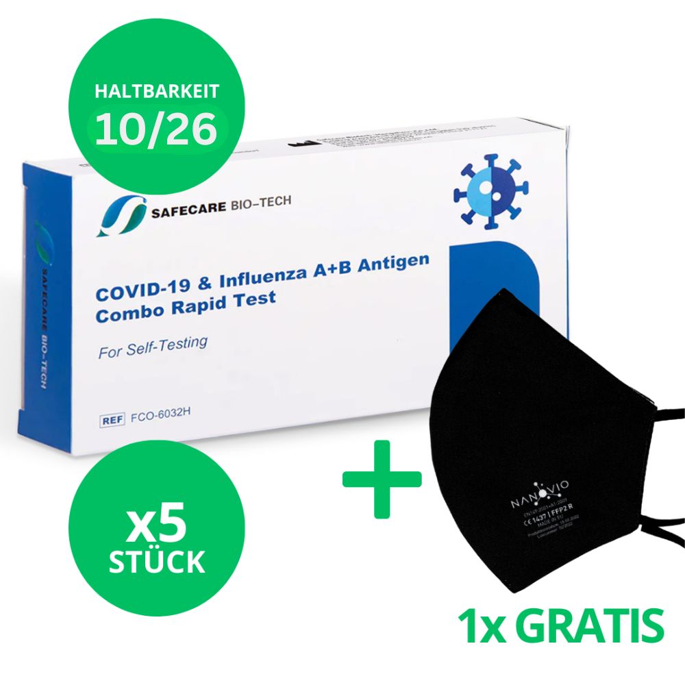 COVID-19 4in1 Aktion + Influenza A+B Antigen 15erCombo + GRATIS NANOVIO FFP2