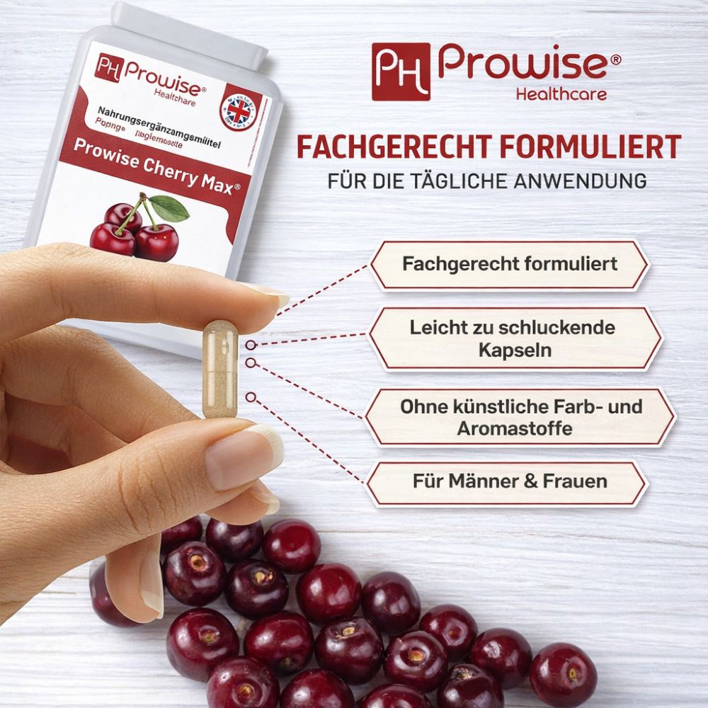 Prowise Healthcare Cherry Max+ 2100 mg Montmorency Cherry – 90 Kapseln
