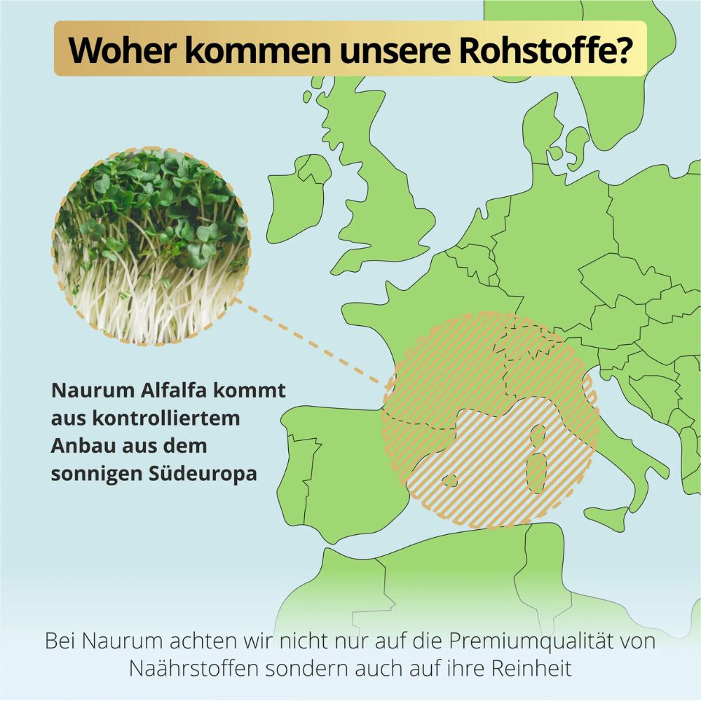 Naurum | Chlorophyll Liquid Tropfen - Natürliches Chlorophyll aus Alfalfa - 50 ml