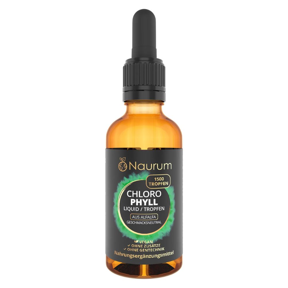Naurum | Chlorophyll Liquid Tropfen - Natürliches Chlorophyll aus Alfalfa - 50 ml