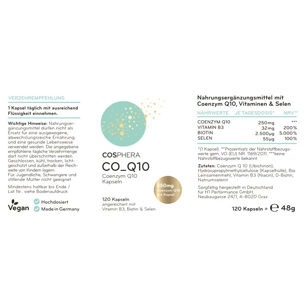 Cosphera | Coenzym Q10 Kapseln – 120 Stück