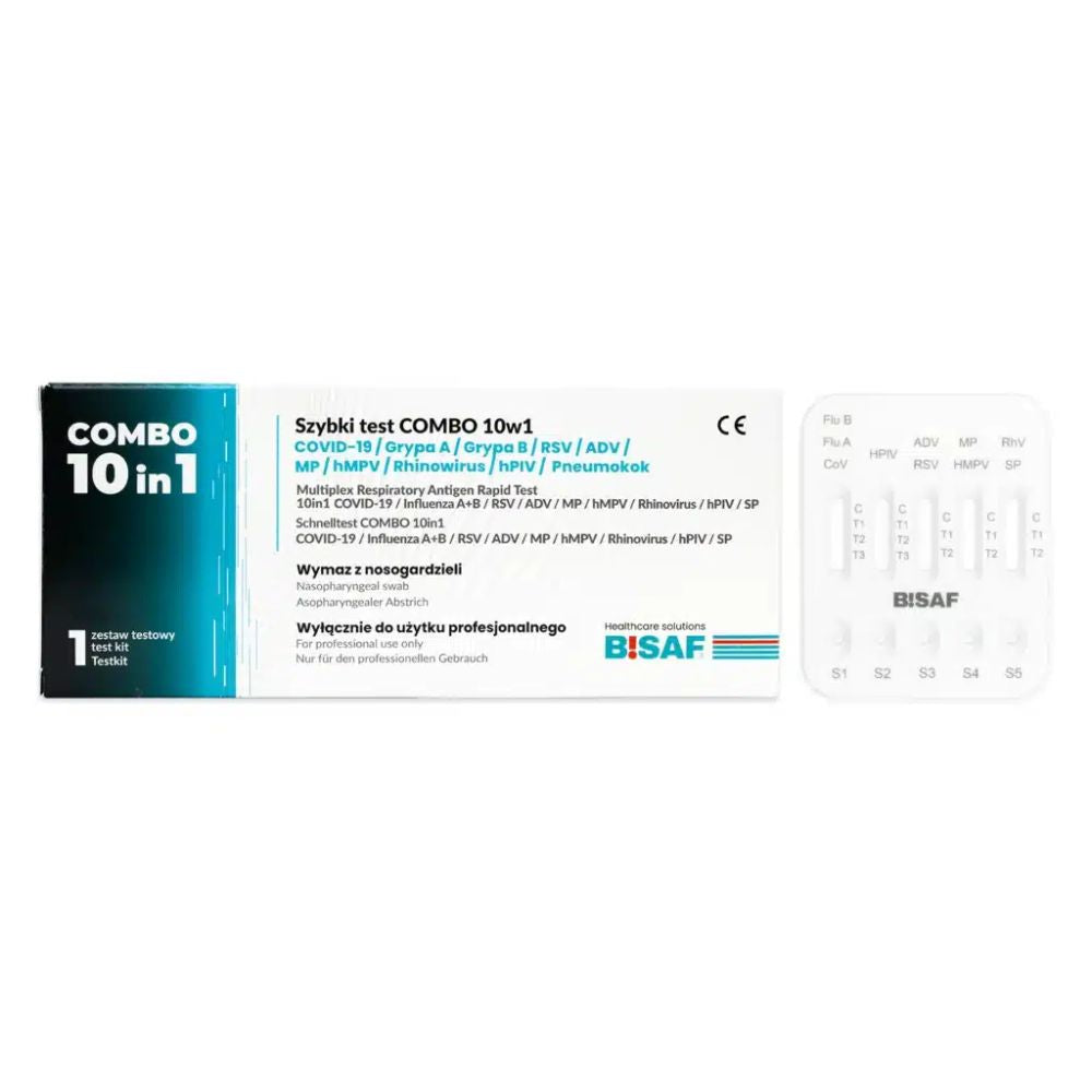 BISAF | 10in1 Test - Covid-19, Influenza A+B, RSV, ADV, hMPV, RhV, hPIV, MP, SP + Gratis Nanovio
