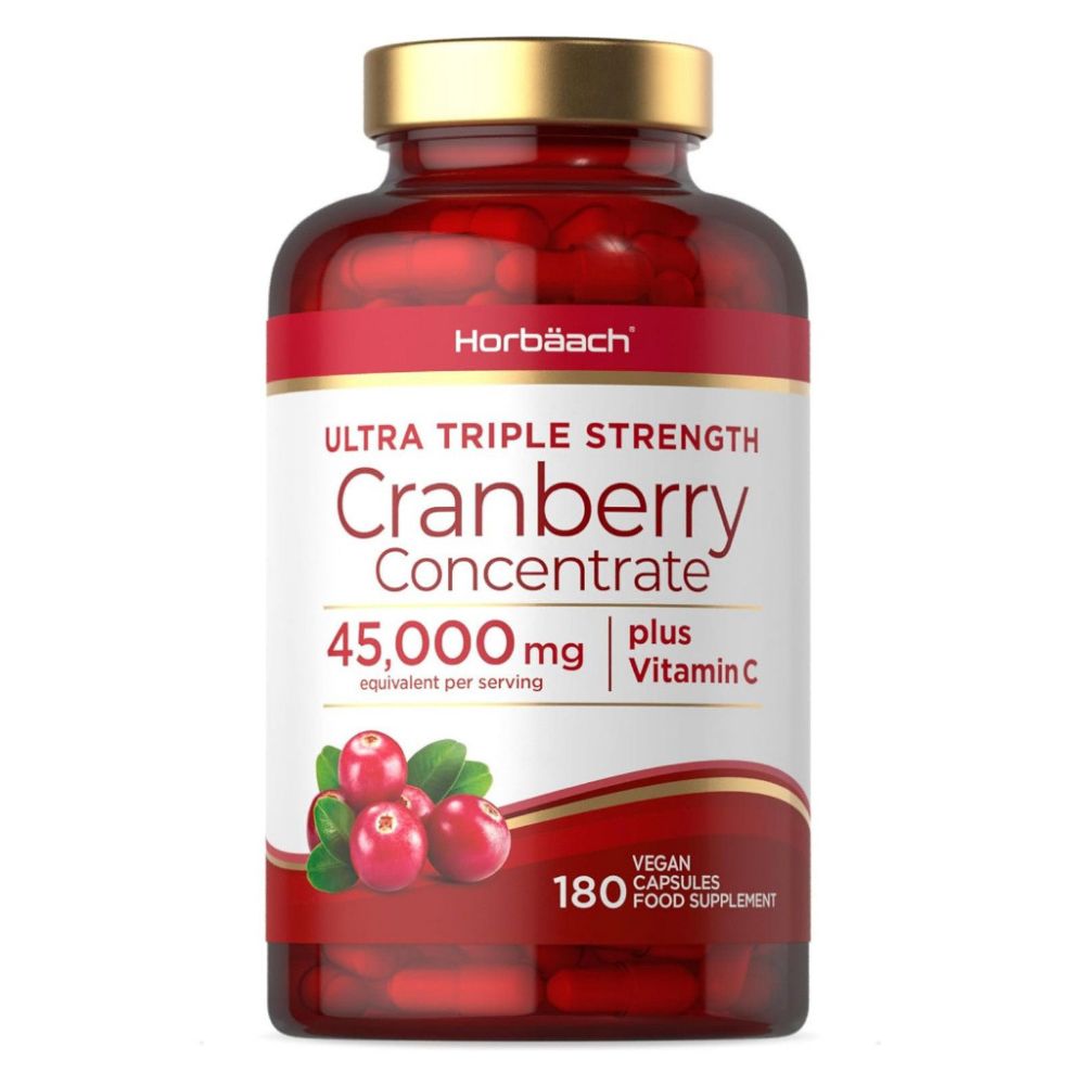 Horbaach | Cranberry Kapseln Hochdosiert 45000mg mit 300mg Vitamin C - 180 Kapseln