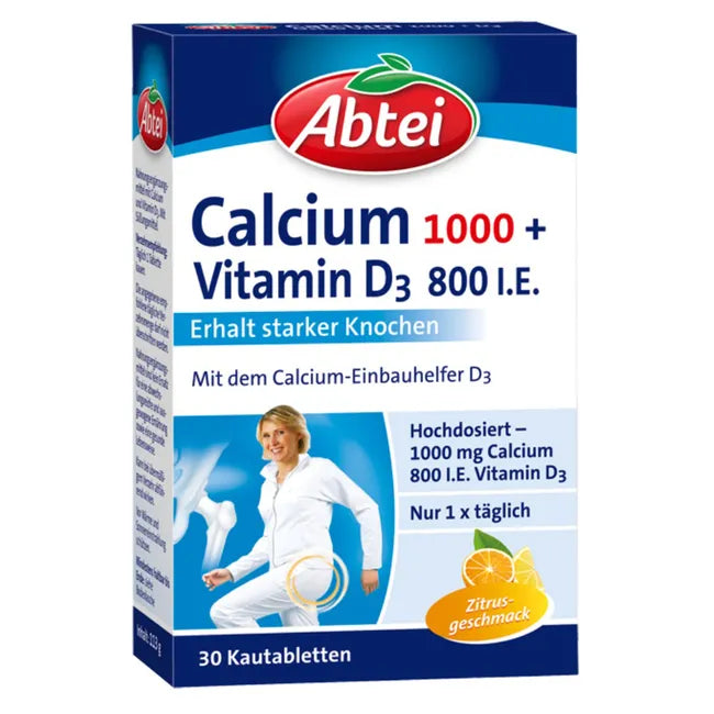 Abtei Calcium 1000 + Vitamin D3 - 30 Vital Kautabletten