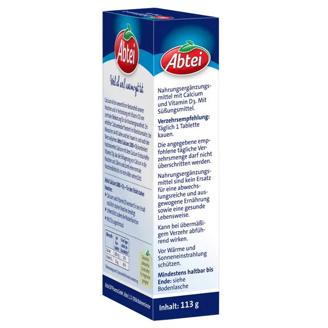 Abtei Calcium 1000 + Vitamin D3 - 30 Vital Kautabletten