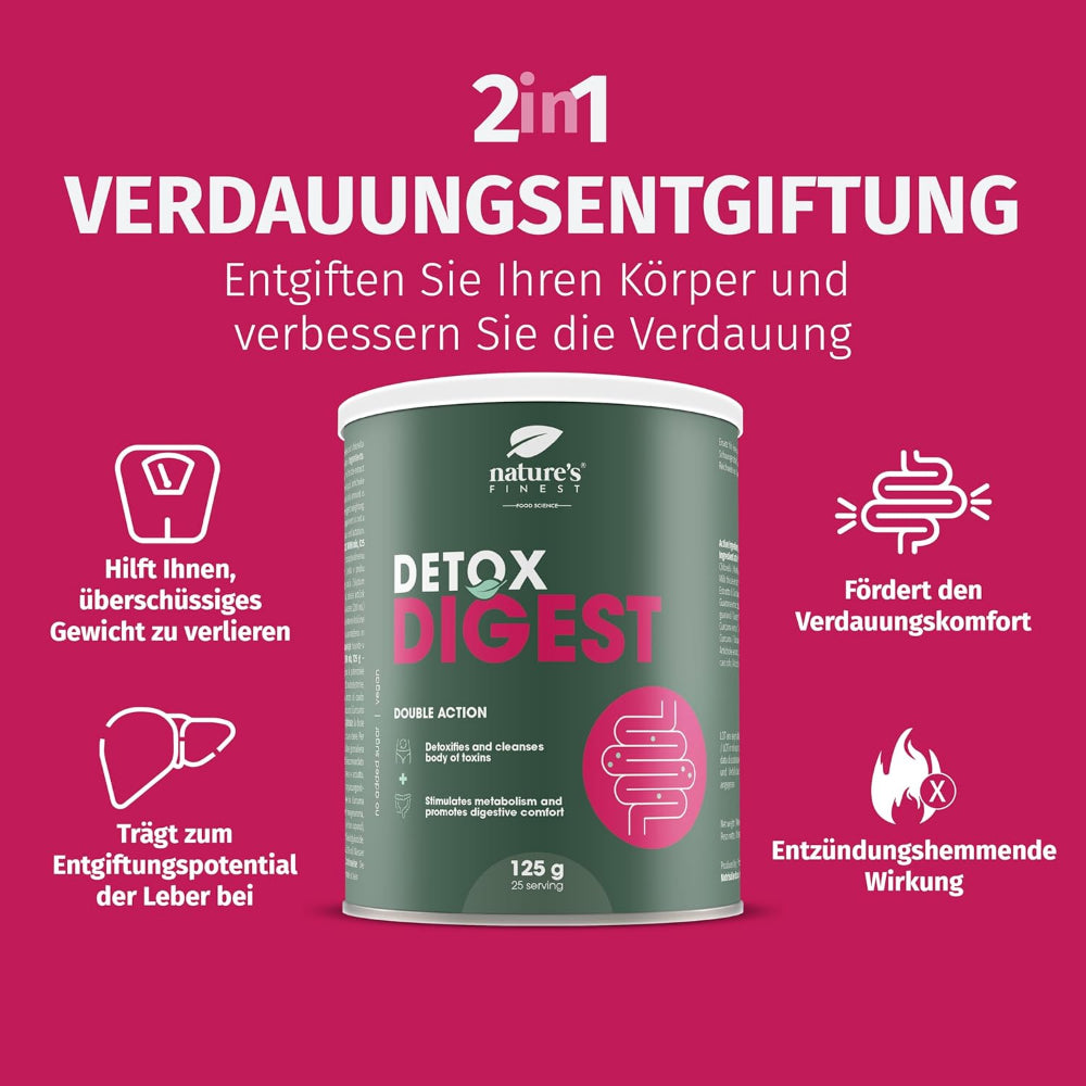 Nature's Finest I Detox Digest 2-in-1 Verdauungs-Entgiftungsformel