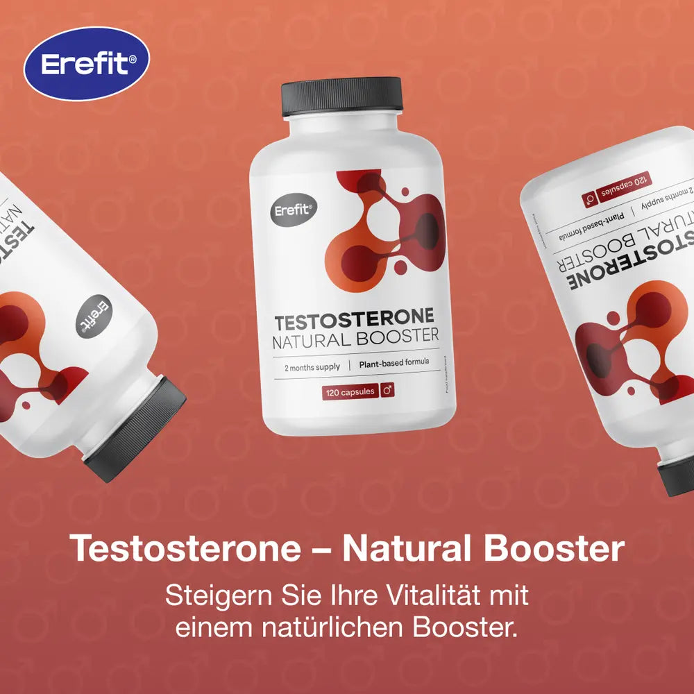 Erefit | Testosterone – Natural Booster – Alternative zu Viagra und Kamagra - 120 Kapseln