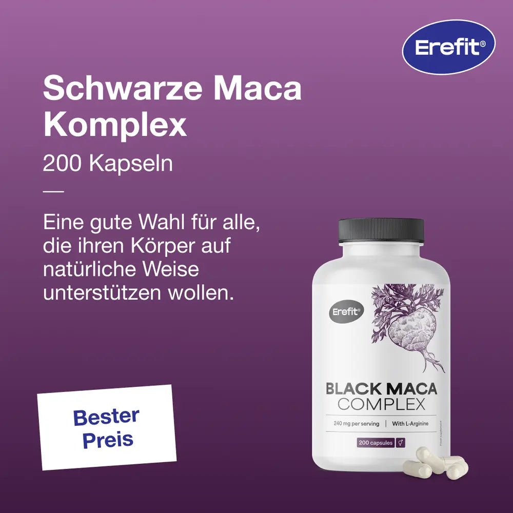Erefit | Schwarze Maca Komplex - 200 Kapseln