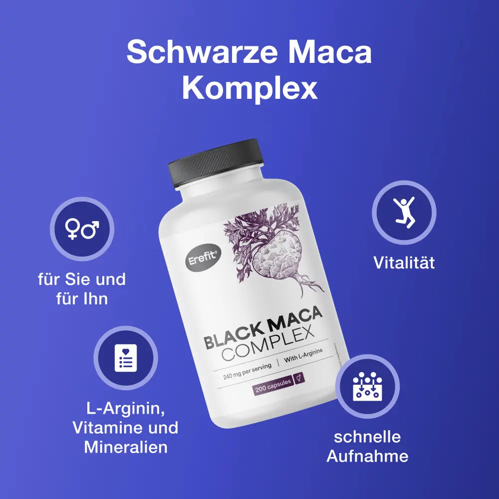 Erefit | Schwarze Maca Komplex - 200 Kapseln