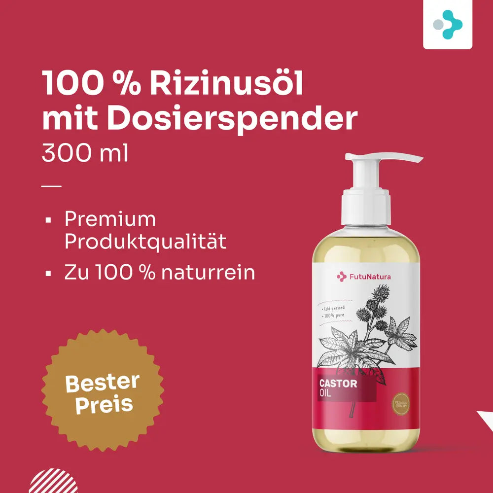 FutuNatura | 100 % Rizinusöl mit Dosierspender - 300 ml