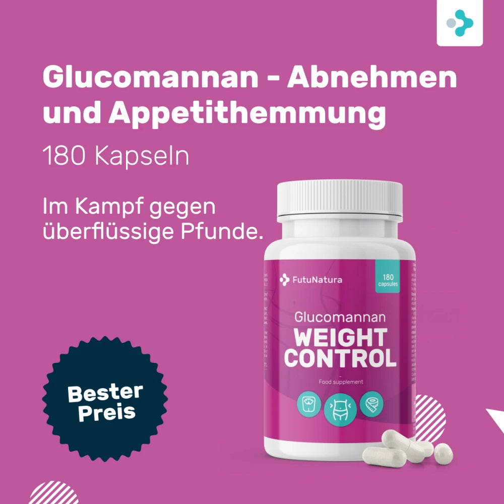 FutuNatura | Weight Control Glucomannan + Chrom - Abnehmen und Appetithemmung