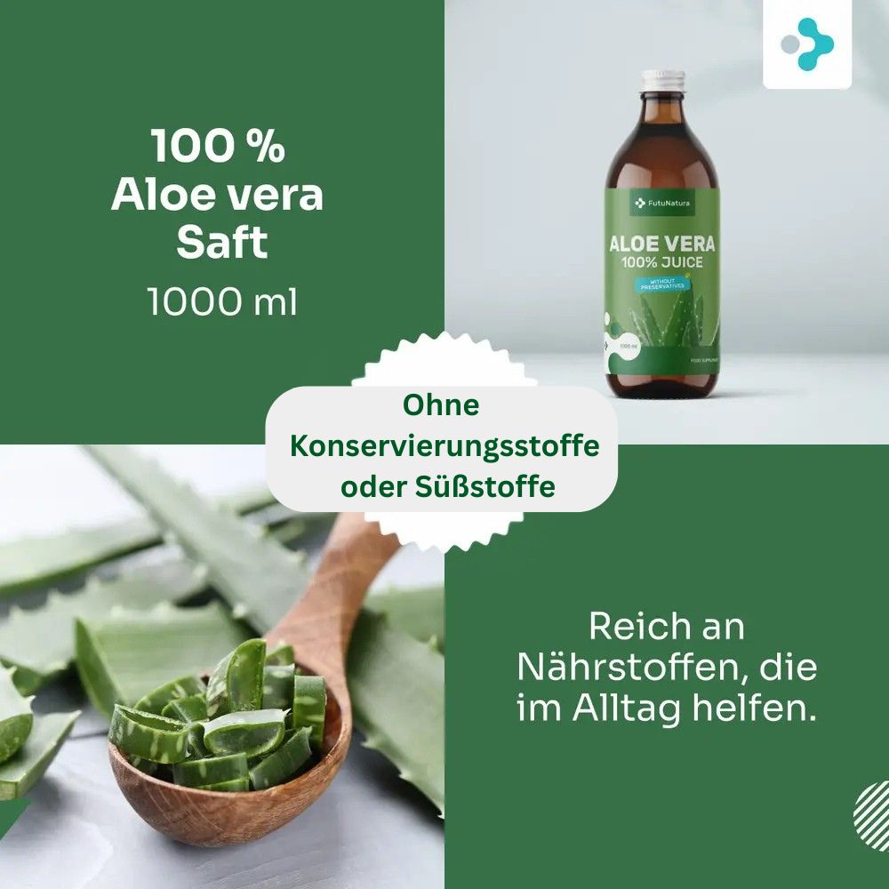 FutuNatura | 100 % Aloe vera Saft für Magen und Verdauung