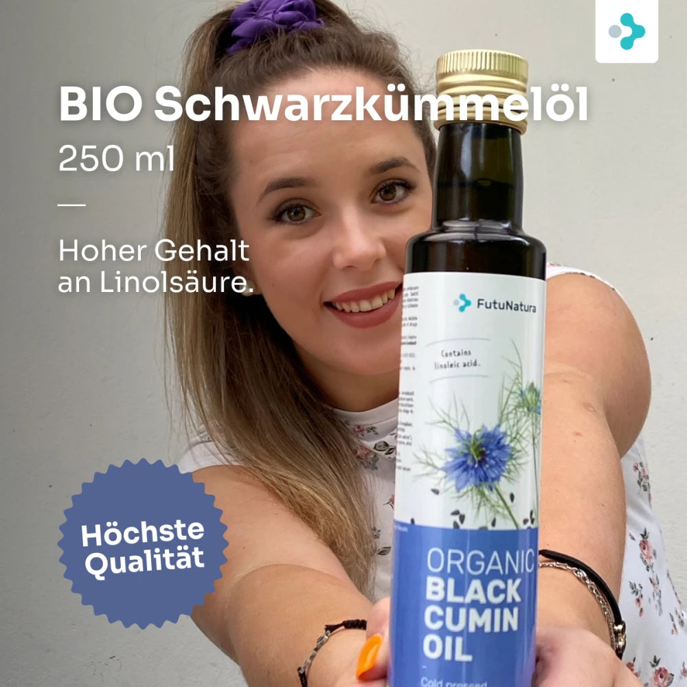 FutuNatura | BIO Schwarzkümmelöl für Allergien und Atemwege - 250ml