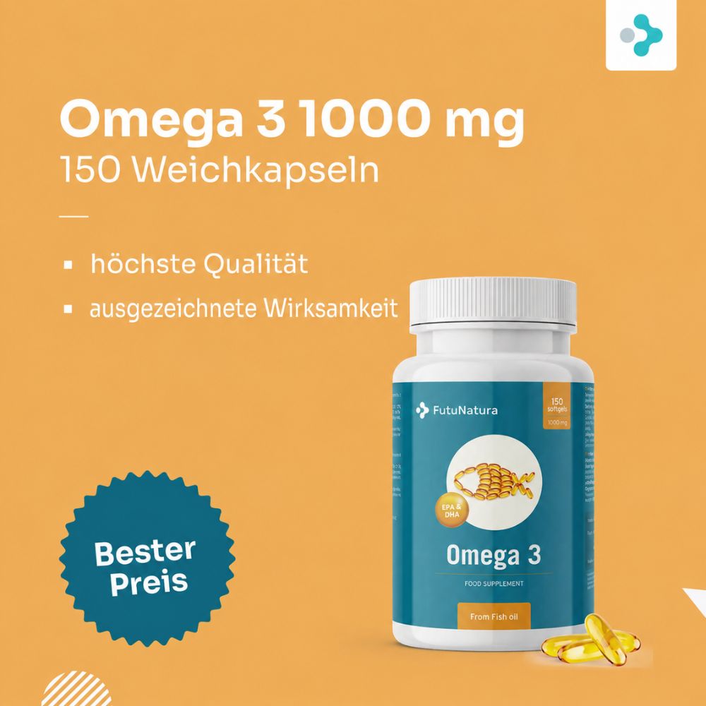 FutuNatura | Omega-3 1000 mg mit Vitamin E - 150 Weichkapseln