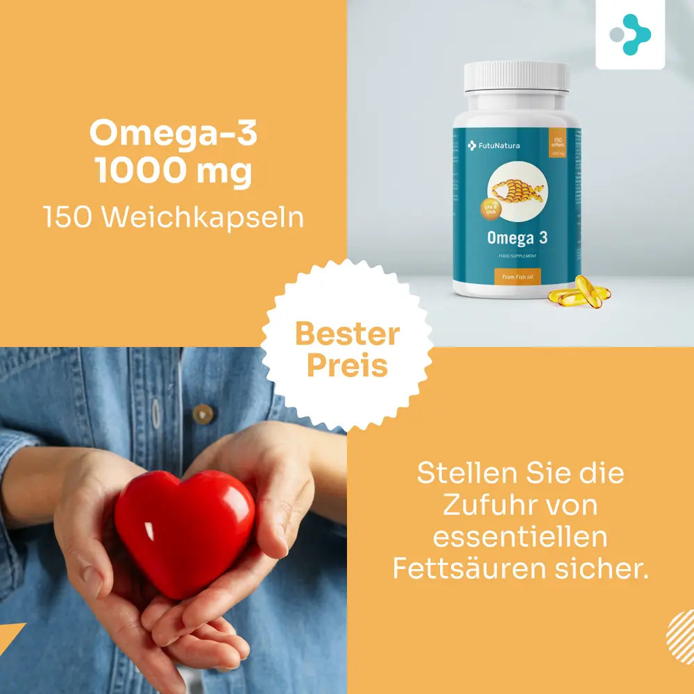 FutuNatura | Omega-3 1000 mg mit Vitamin E - 150 Weichkapseln