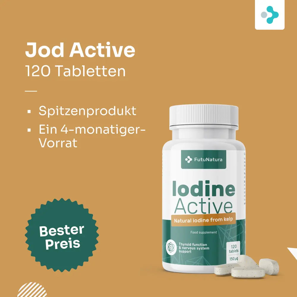 FutuNatura | Jod Active - Schilddrüse und Nervensystem - 120 Tabletten