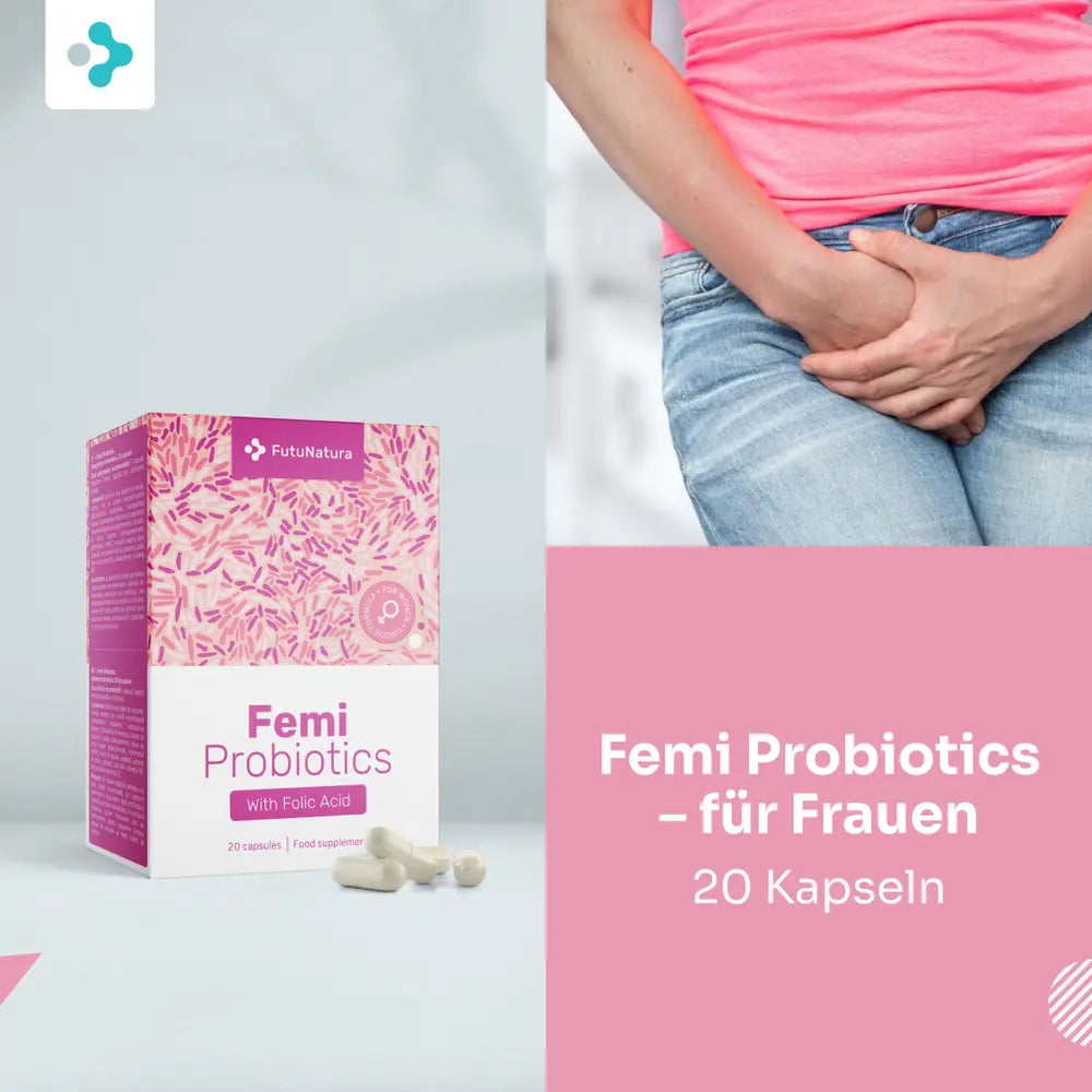 FutuNatura | Femi Probiotics mit Zusatz von Vitamin B9 – Folsäure – für Frauen - 20 Kapseln
