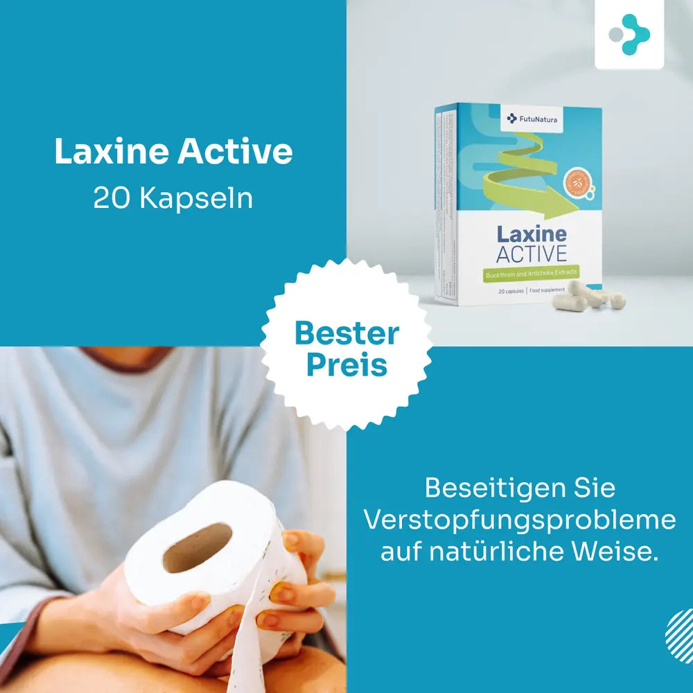 FutuNatura | Laxine Active – Faulbaum, Artischocke & Lactobacillus acidophilus - 20 Kapseln