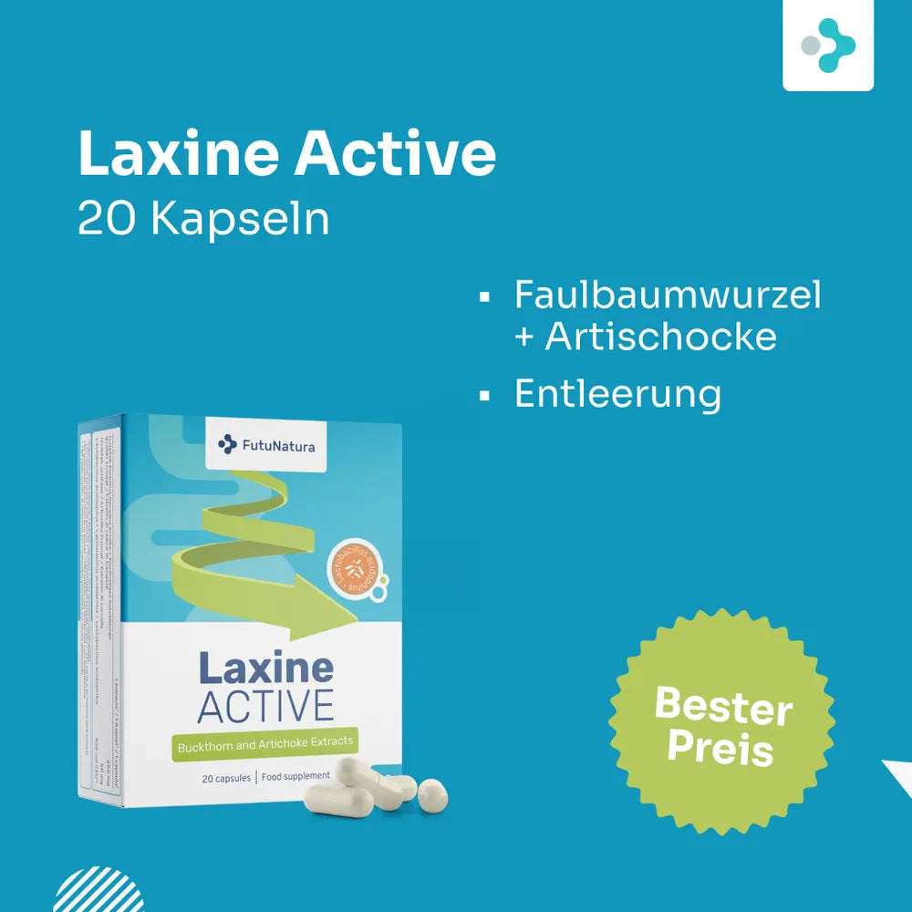 FutuNatura | Laxine Active – Faulbaum, Artischocke & Lactobacillus acidophilus - 20 Kapseln